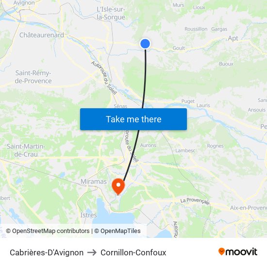 Cabrières-D'Avignon to Cornillon-Confoux map