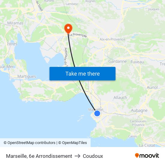 Marseille, 6e Arrondissement to Coudoux map