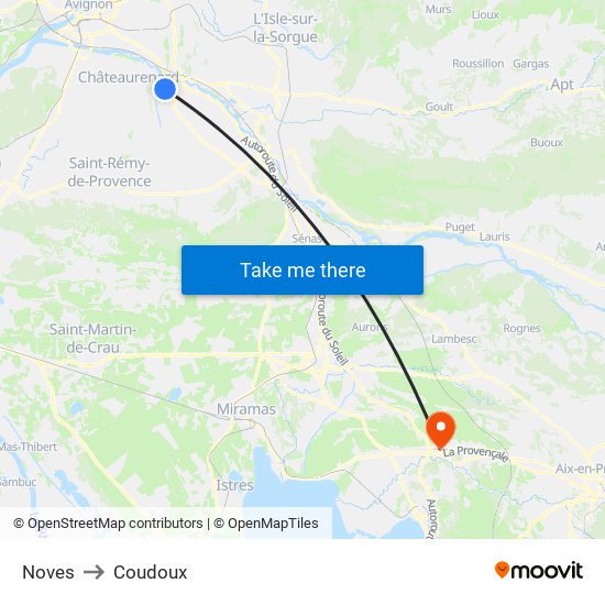 Noves to Coudoux map