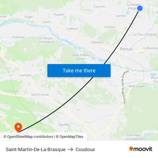 Saint-Martin-De-La-Brasque to Coudoux map