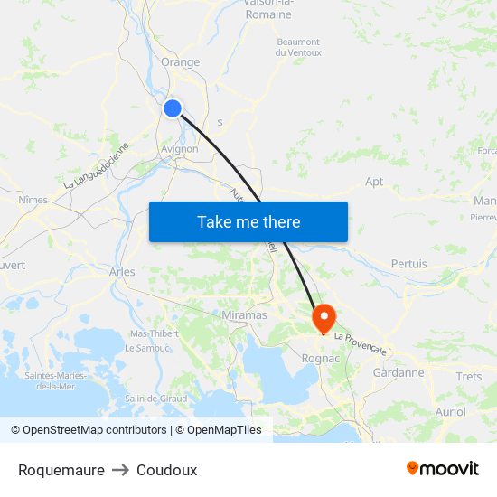 Roquemaure to Coudoux map