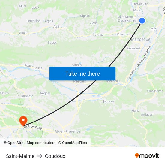 Saint-Maime to Coudoux map