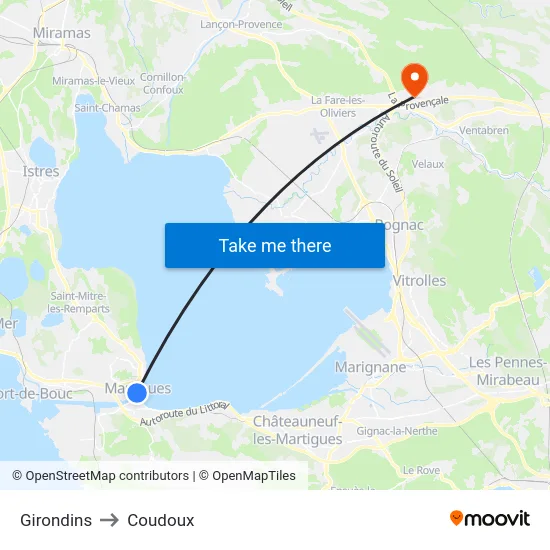 Girondins to Coudoux map
