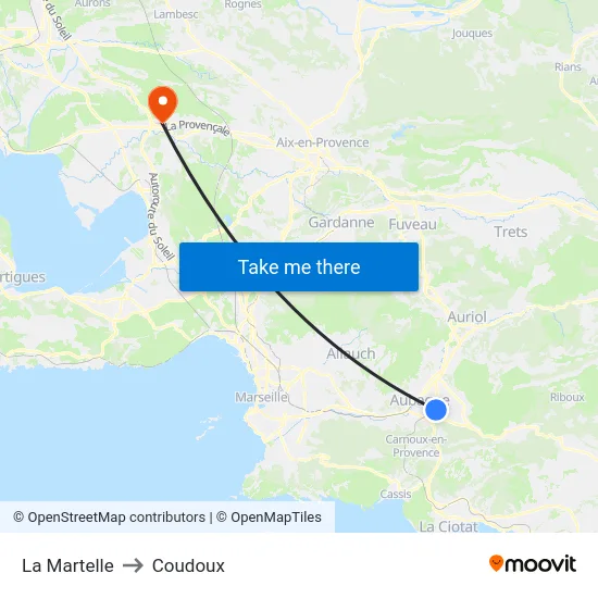 La Martelle to Coudoux map