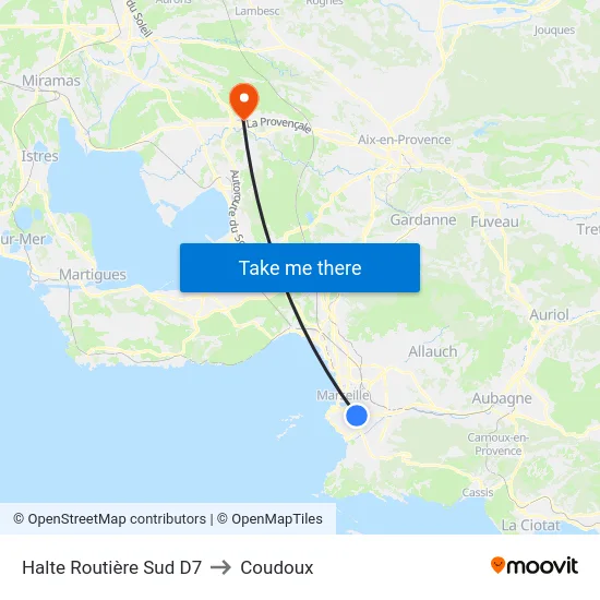 Halte Routière Sud D7 to Coudoux map