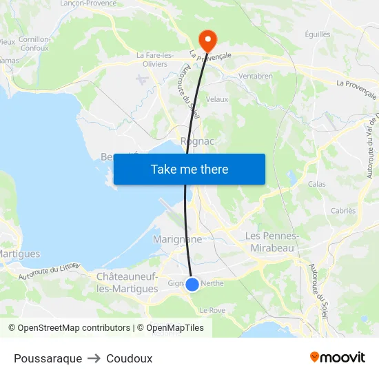 Poussaraque to Coudoux map