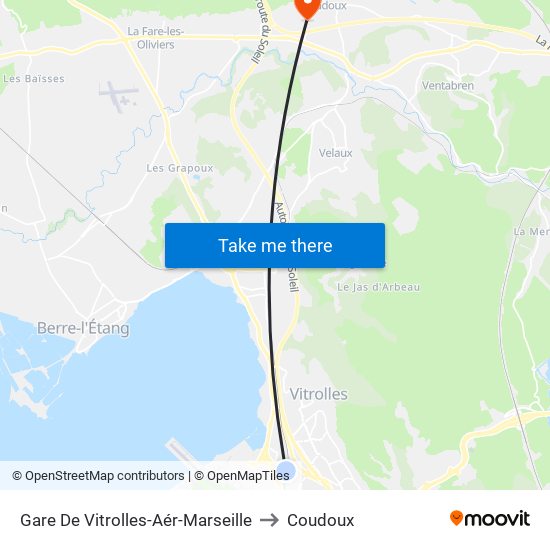 Gare De Vitrolles-Aér-Marseille to Coudoux map