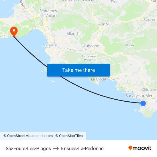 Six-Fours-Les-Plages to Ensuès-La-Redonne map