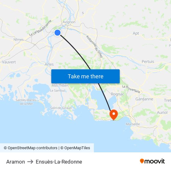Aramon to Ensuès-La-Redonne map