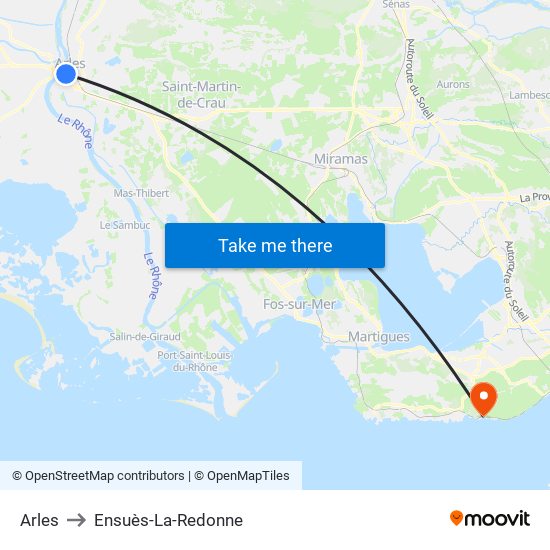 Arles to Ensuès-La-Redonne map