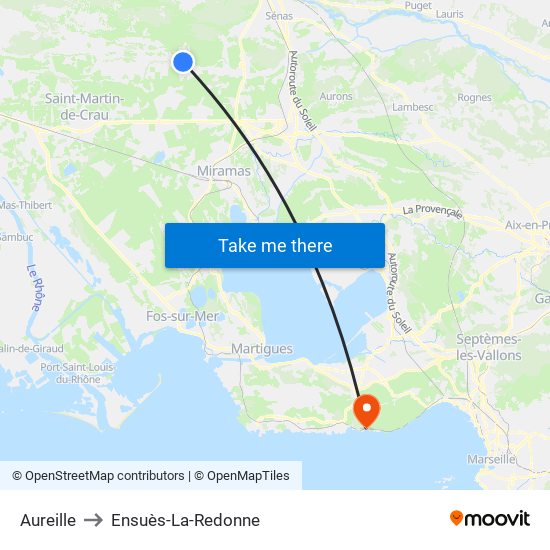 Aureille to Ensuès-La-Redonne map