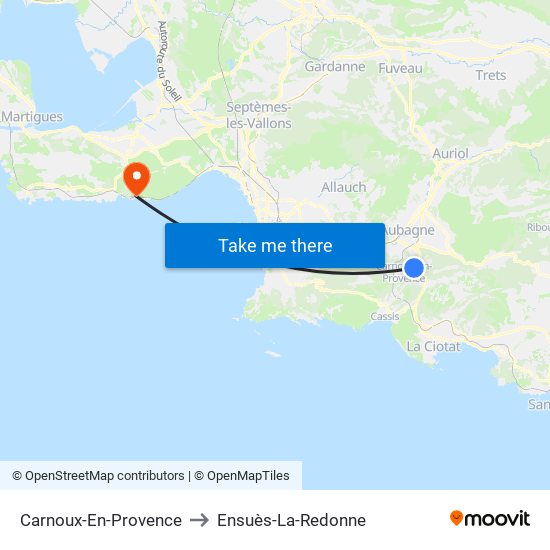 Carnoux-En-Provence to Ensuès-La-Redonne map