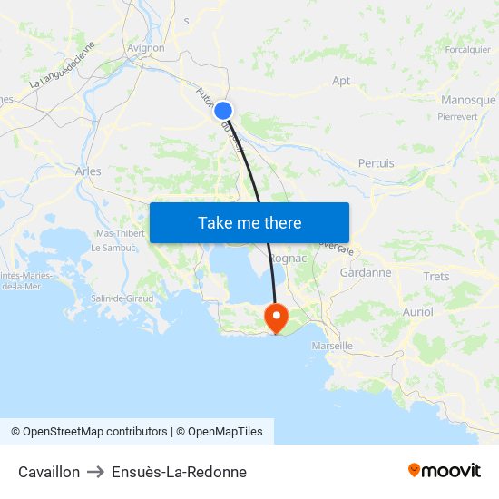 Cavaillon to Ensuès-La-Redonne map
