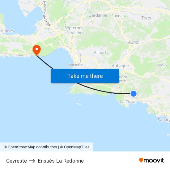 Ceyreste to Ensuès-La-Redonne map