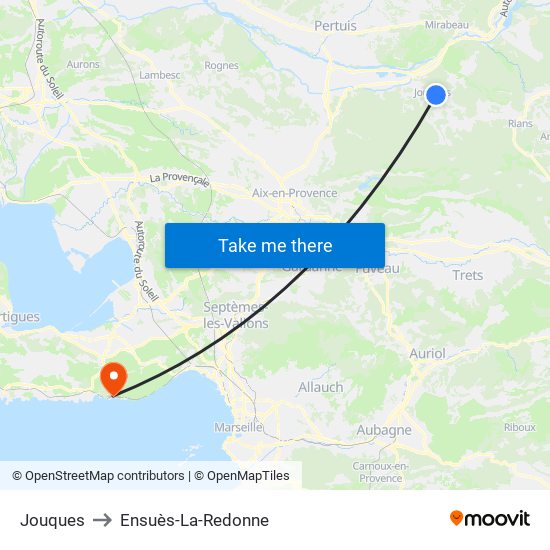 Jouques to Ensuès-La-Redonne map