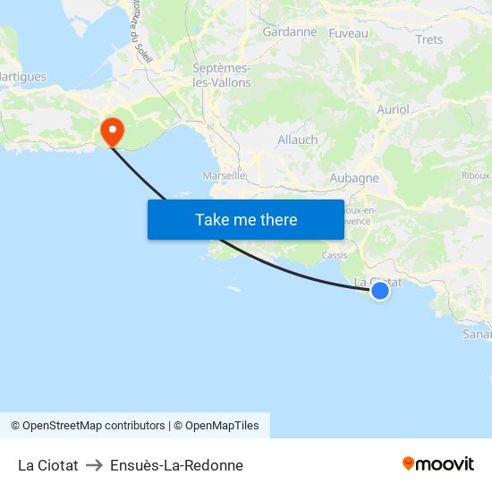 La Ciotat to Ensuès-La-Redonne map