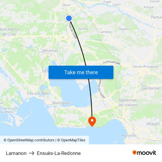 Lamanon to Ensuès-La-Redonne map