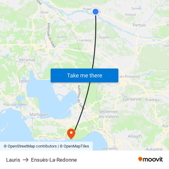 Lauris to Ensuès-La-Redonne map