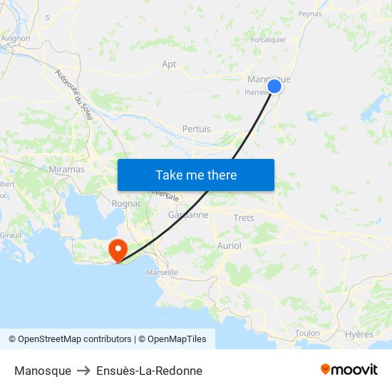 Manosque to Ensuès-La-Redonne map