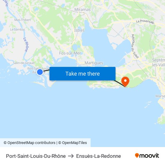 Port-Saint-Louis-Du-Rhône to Ensuès-La-Redonne map