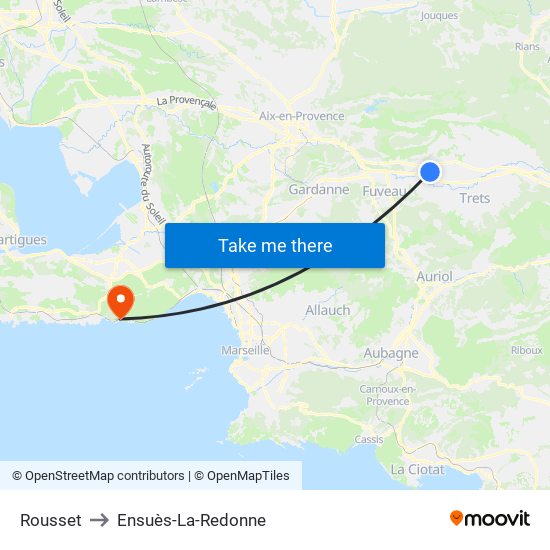 Rousset to Ensuès-La-Redonne map