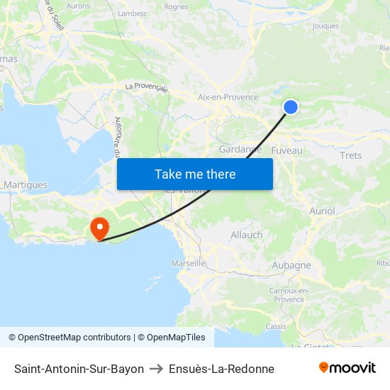 Saint-Antonin-Sur-Bayon to Ensuès-La-Redonne map