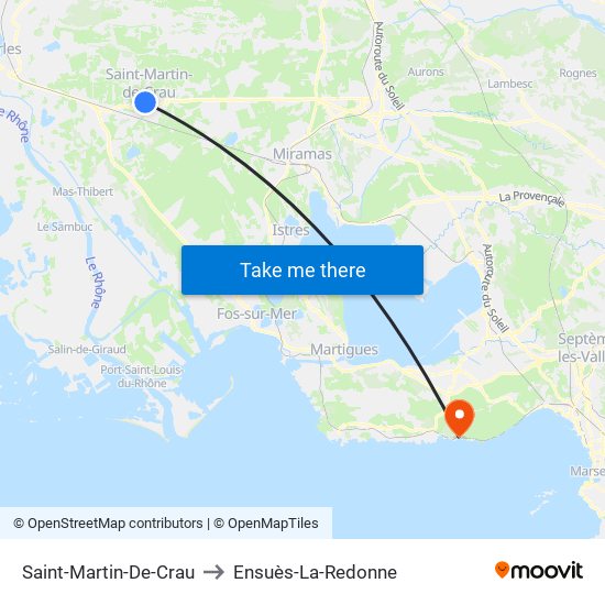 Saint-Martin-De-Crau to Ensuès-La-Redonne map