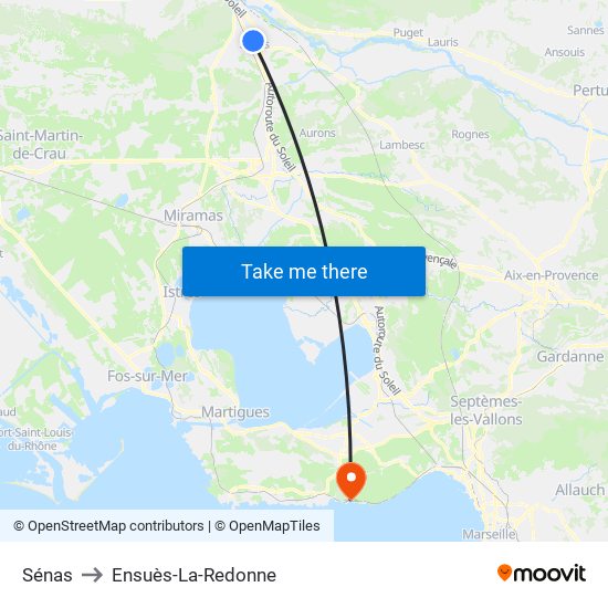 Sénas to Ensuès-La-Redonne map
