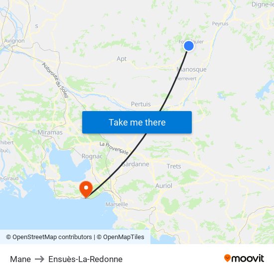 Mane to Ensuès-La-Redonne map