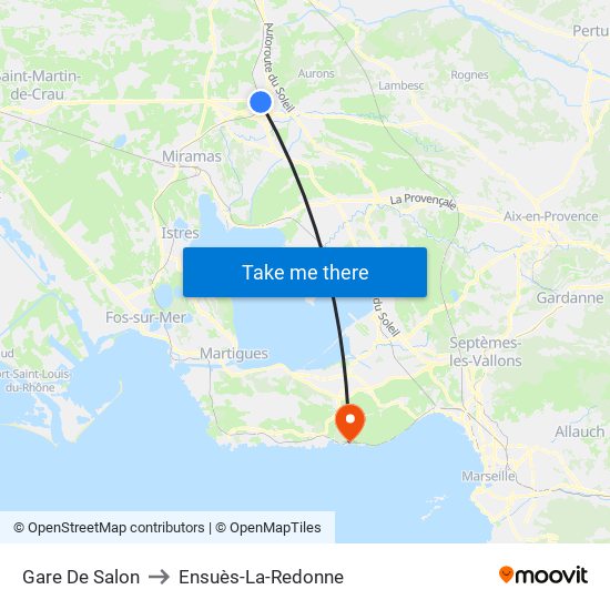 Gare De Salon to Ensuès-La-Redonne map