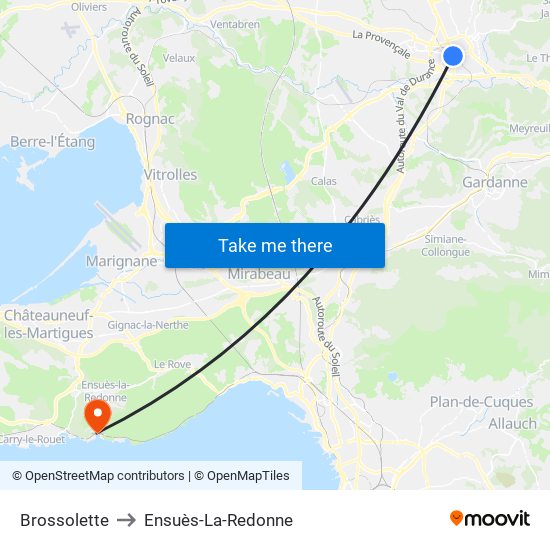 Brossolette to Ensuès-La-Redonne map