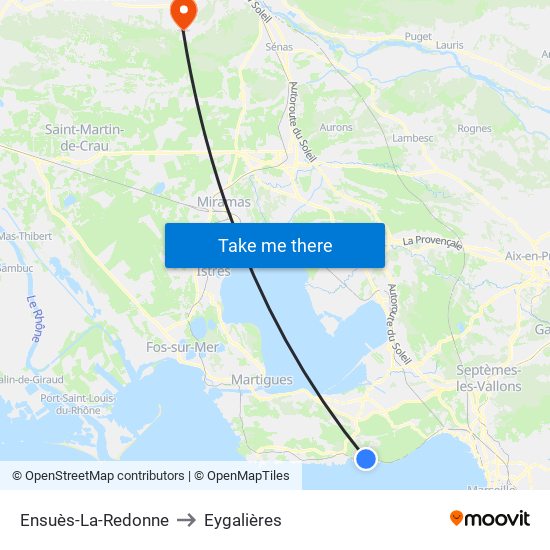 Ensuès-La-Redonne to Eygalières map