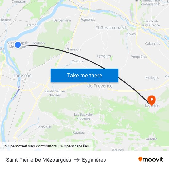 Saint-Pierre-De-Mézoargues to Eygalières map