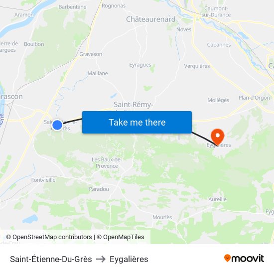 Saint-Étienne-Du-Grès to Eygalières map