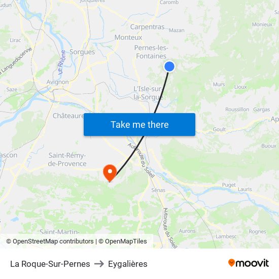 La Roque-Sur-Pernes to Eygalières map