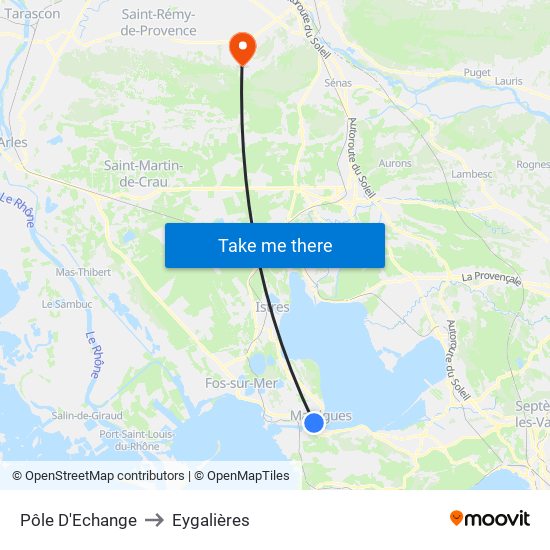 Pôle D'Echange to Eygalières map