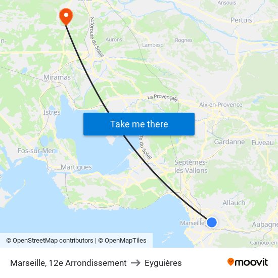 Marseille, 12e Arrondissement to Eyguières map