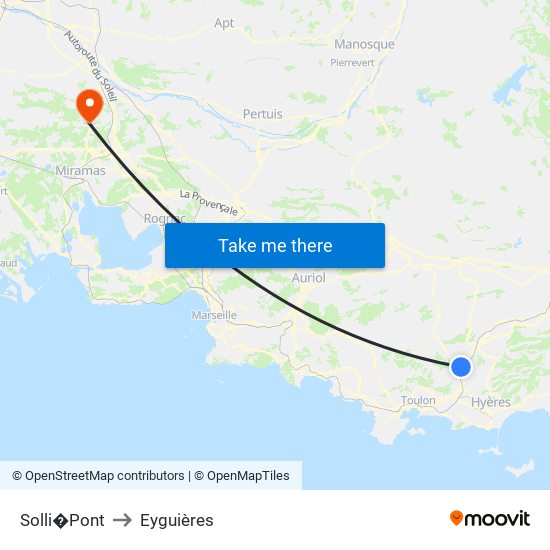 Solli�Pont to Eyguières map