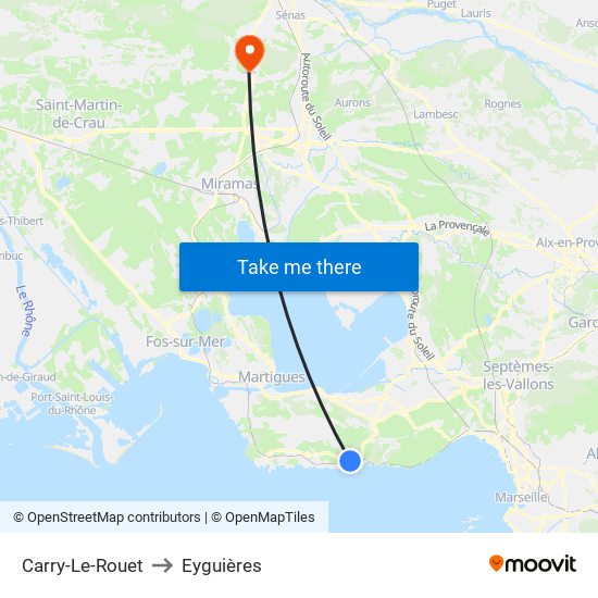 Carry-Le-Rouet to Eyguières map