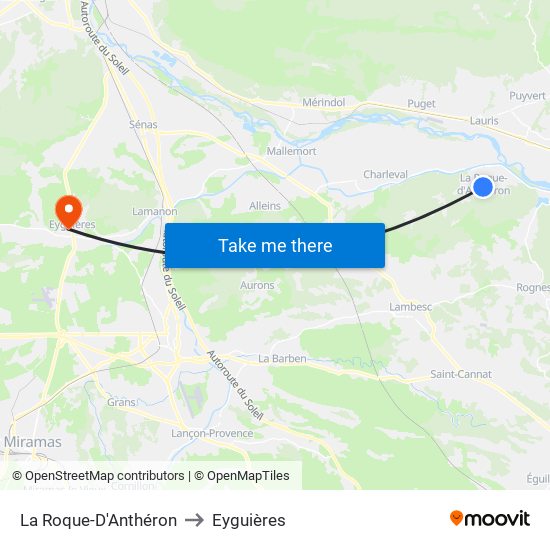 La Roque-D'Anthéron to Eyguières map