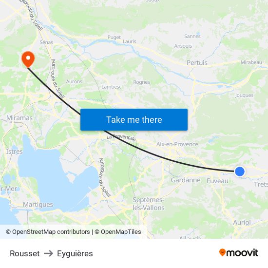 Rousset to Eyguières map