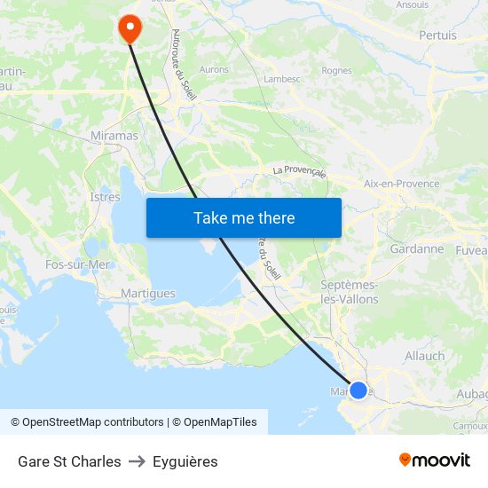 Gare St Charles to Eyguières map