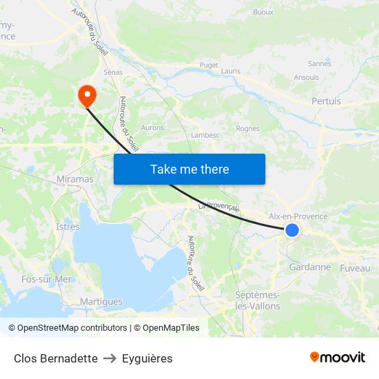 Clos Bernadette to Eyguières map