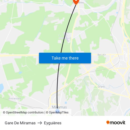 Gare De Miramas to Eyguières map