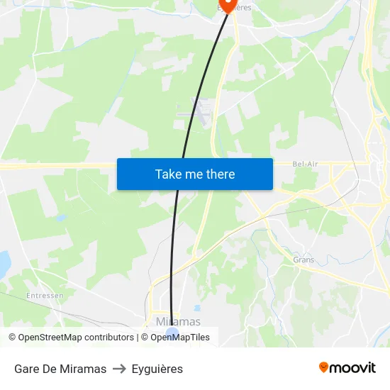 Gare De Miramas to Eyguières map