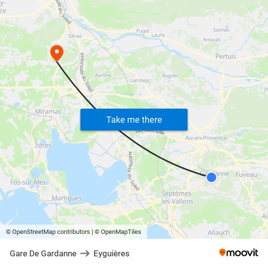 Gare De Gardanne to Eyguières map
