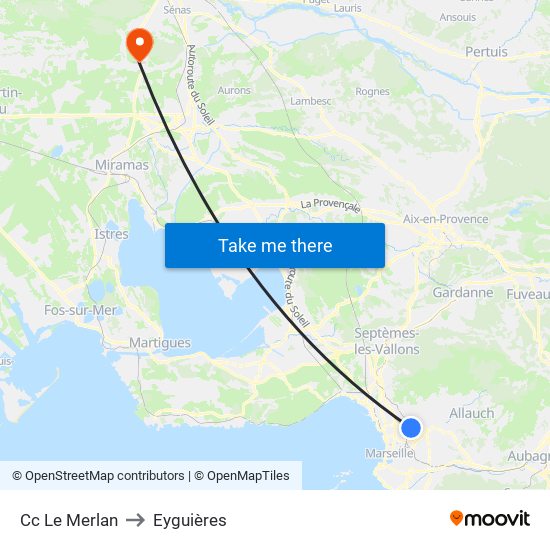 Cc Le Merlan to Eyguières map