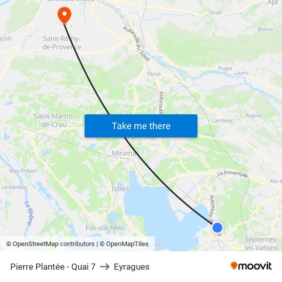Pierre Plantée - Quai 7 to Eyragues map