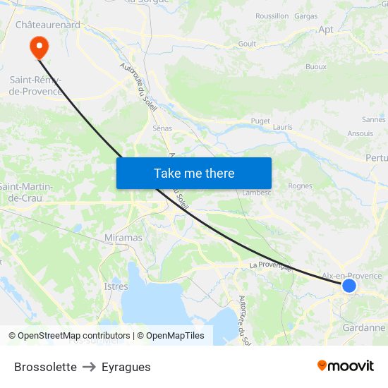 Brossolette to Eyragues map