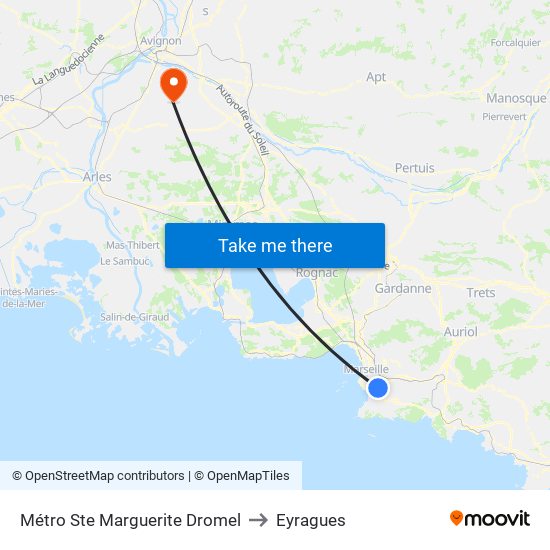 Sainte-Marguerite Dromel to Eyragues map